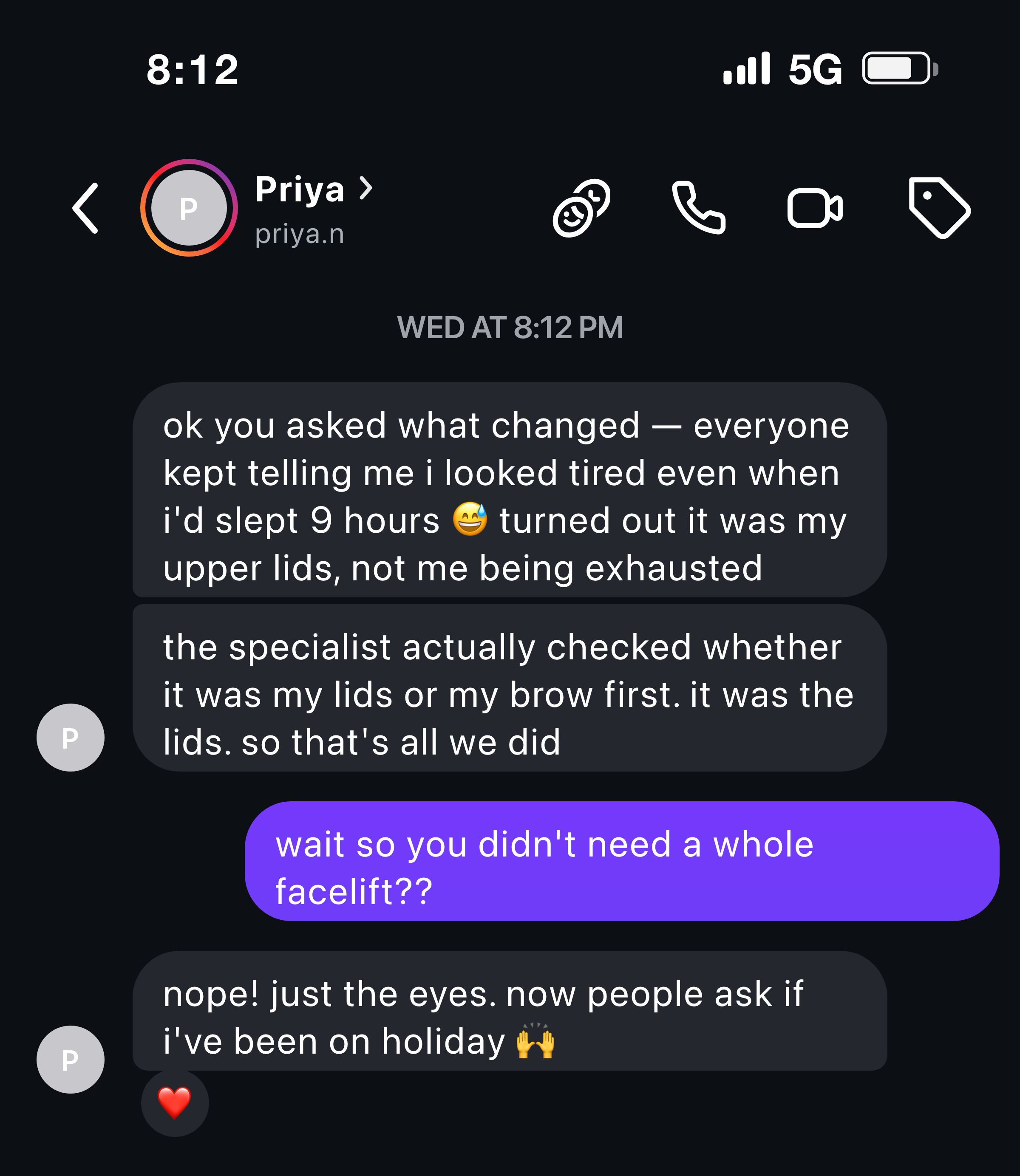 Patient review screenshot (demo)
