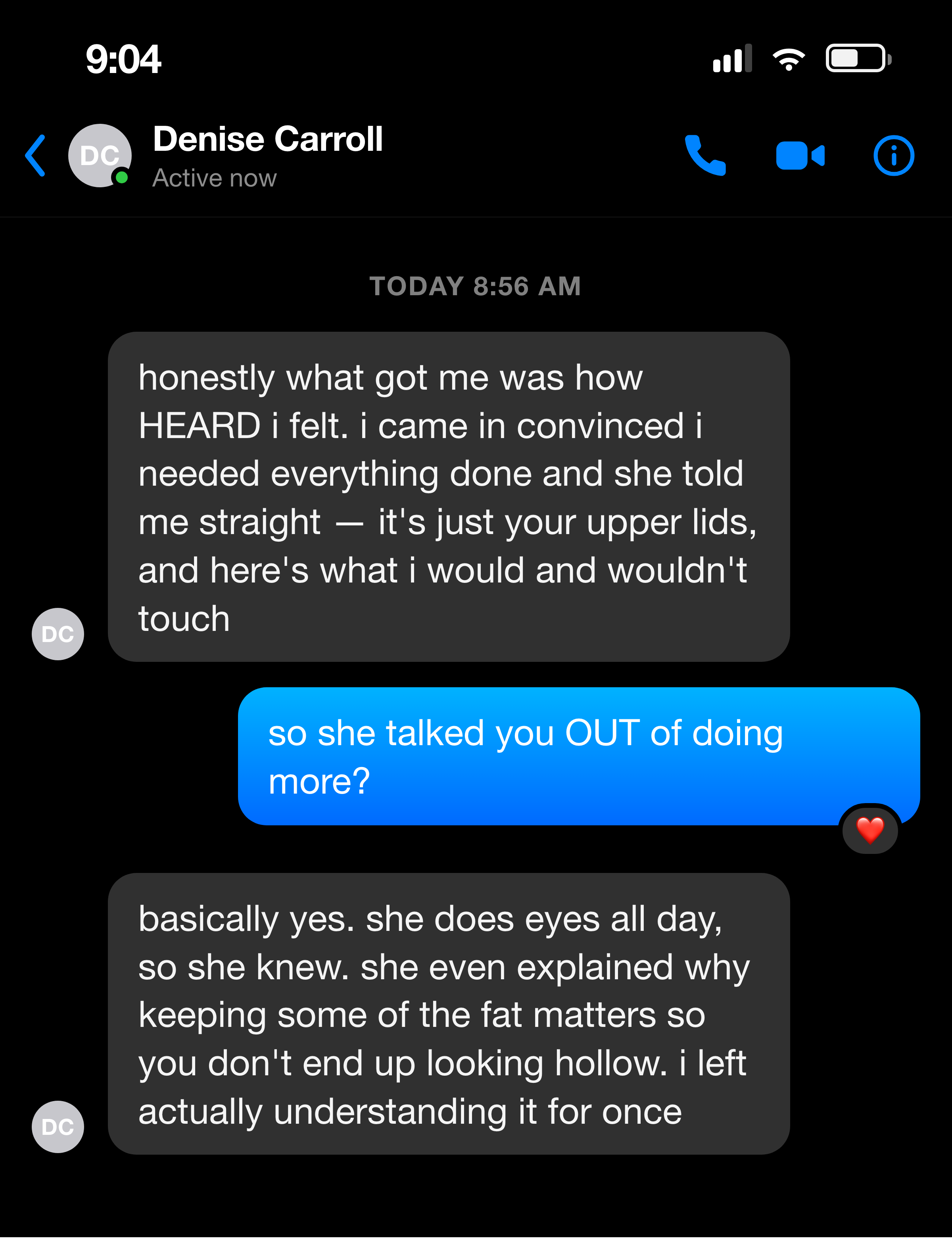 Patient review screenshot (demo)
